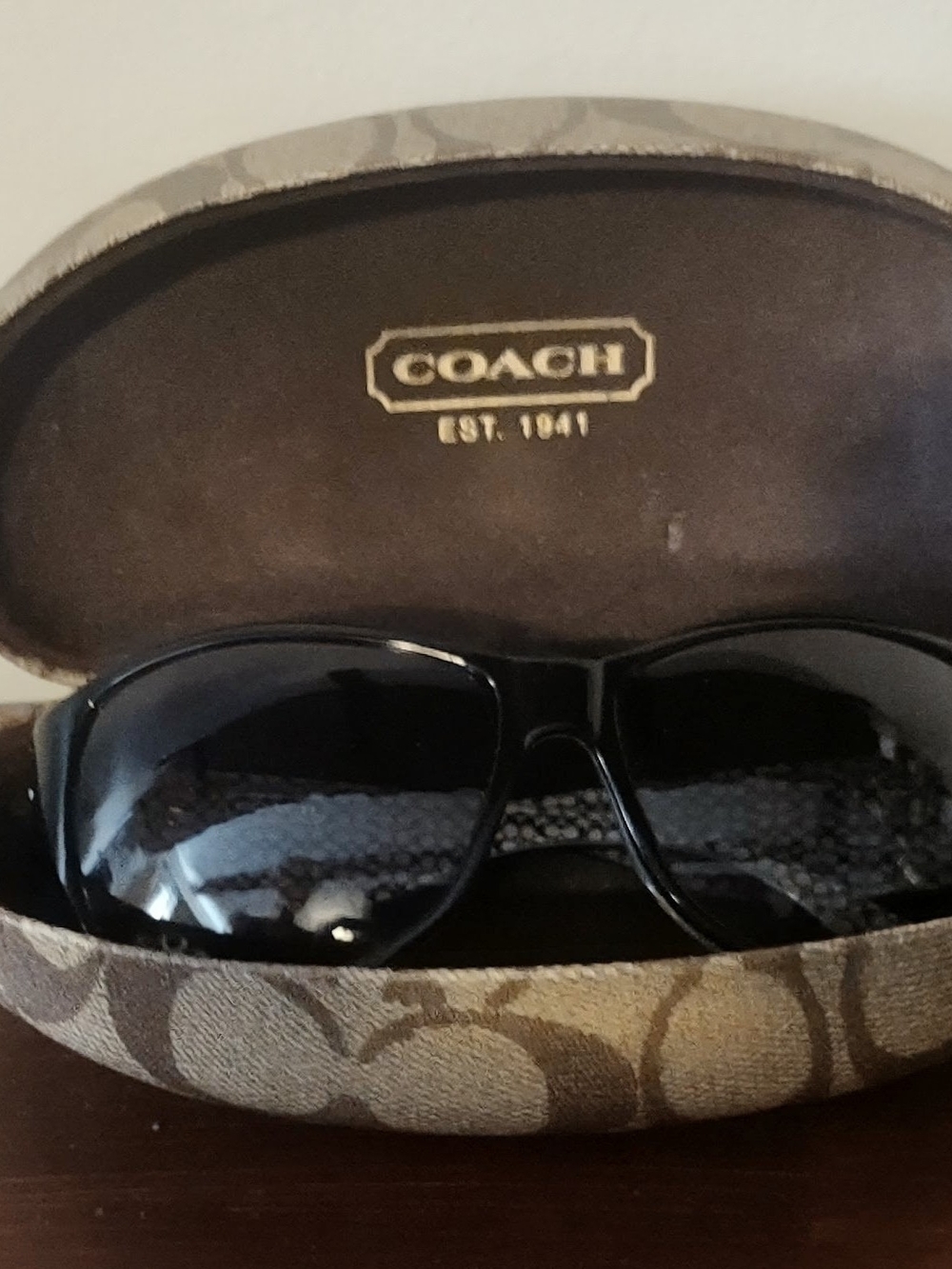 Coach Black Frame Sunglasses with Dark Smoke Lenses - Picture 2 of 6